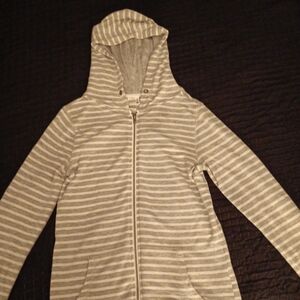 Gray and White Striped Sweater